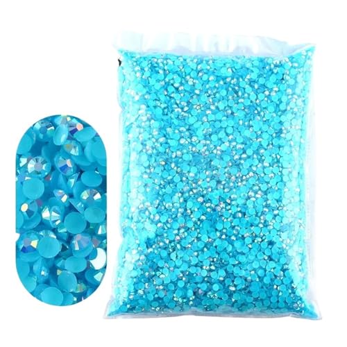 Flat Back Strasssteine Diamante, 2–6 mm Jelly AB-Harz, nicht Hot Fix-Strasssteine, flache Rückseite, Kunststoffkristalle, Strass-Glitzer, große Paketsteine, Diamantkunst(Blue 01,2mm 10000pcs) von PXAMORTEL