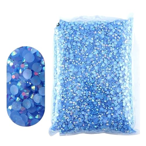 Flat Back Strasssteine Diamante, 2–6 mm Jelly AB-Harz, nicht Hot Fix-Strasssteine, flache Rückseite, Kunststoffkristalle, Strass-Glitzer, große Paketsteine, Diamantkunst(Blue 02,5mm 3000pcs) von PXAMORTEL