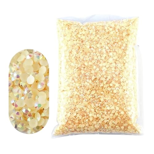 Flat Back Strasssteine Diamante, 2–6 mm Jelly AB-Harz, nicht Hot Fix-Strasssteine, flache Rückseite, Kunststoffkristalle, Strass-Glitzer, große Paketsteine, Diamantkunst(Champagne,6mm1000pcs) von PXAMORTEL