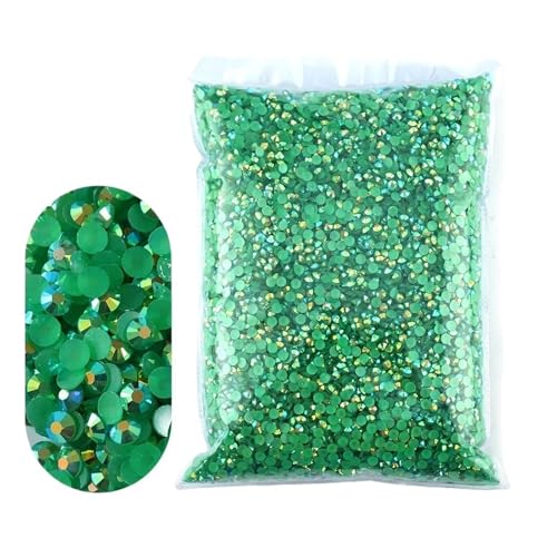 Flat Back Strasssteine Diamante, 2–6 mm Jelly AB-Harz, nicht Hot Fix-Strasssteine, flache Rückseite, Kunststoffkristalle, Strass-Glitzer, große Paketsteine, Diamantkunst(Dark Green,4mm 5000pcs) von PXAMORTEL
