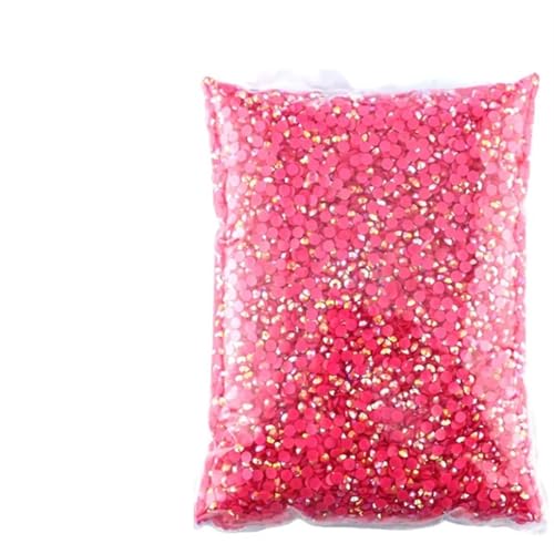 Flat Back Strasssteine Diamante, 2–6 mm Jelly AB-Harz, nicht Hot Fix-Strasssteine, flache Rückseite, Kunststoffkristalle, Strass-Glitzer, große Paketsteine, Diamantkunst(Deep Rose Red,SS16(4mm)5000pcs von PXAMORTEL