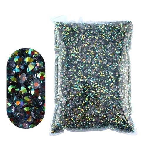 Flat Back Strasssteine Diamante, 2–6 mm Jelly AB-Harz, nicht Hot Fix-Strasssteine, flache Rückseite, Kunststoffkristalle, Strass-Glitzer, große Paketsteine, Diamantkunst(Grey Ab,2mm 10000pcs) von PXAMORTEL