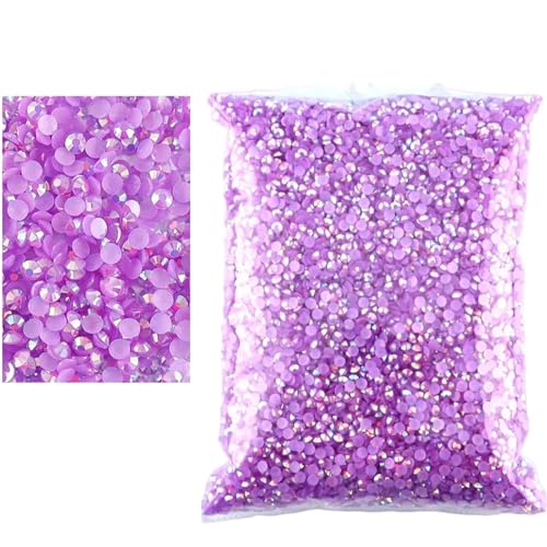 Flat Back Strasssteine Diamante, 2–6 mm Jelly AB-Harz, nicht Hot Fix-Strasssteine, flache Rückseite, Kunststoffkristalle, Strass-Glitzer, große Paketsteine, Diamantkunst(Light Amethyst Ab,SS10(3mm)100 von PXAMORTEL