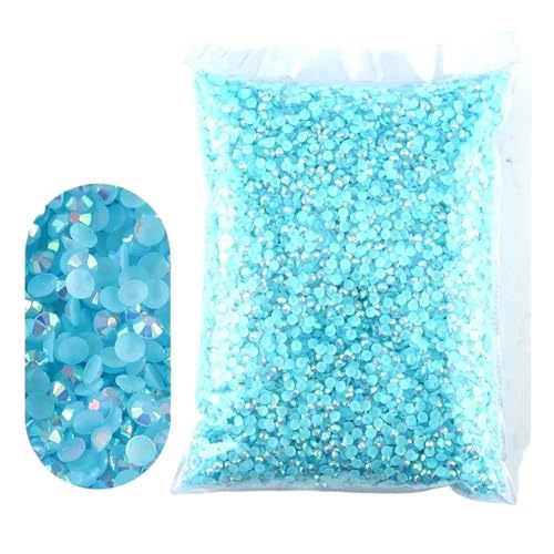 Flat Back Strasssteine Diamante, 2–6 mm Jelly AB-Harz, nicht Hot Fix-Strasssteine, flache Rückseite, Kunststoffkristalle, Strass-Glitzer, große Paketsteine, Diamantkunst(Light Blue Ab,4mm 5000pcs) von PXAMORTEL