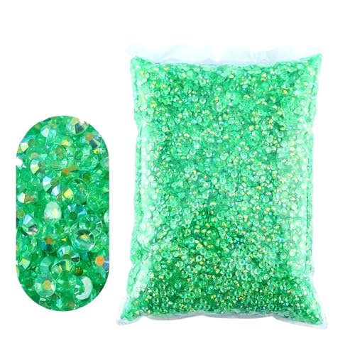 Flat Back Strasssteine Diamante, 2–6 mm Jelly AB-Harz, nicht Hot Fix-Strasssteine, flache Rückseite, Kunststoffkristalle, Strass-Glitzer, große Paketsteine, Diamantkunst(Light Green Ab,5mm 3000pcs) von PXAMORTEL