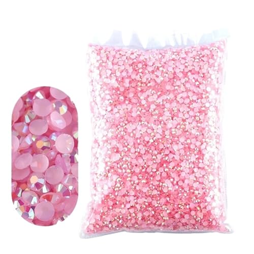 Flat Back Strasssteine Diamante, 2–6 mm Jelly AB-Harz, nicht Hot Fix-Strasssteine, flache Rückseite, Kunststoffkristalle, Strass-Glitzer, große Paketsteine, Diamantkunst(Light Pink Ab,6mm1000pcs) von PXAMORTEL
