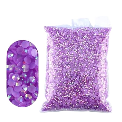 Flat Back Strasssteine Diamante, 2–6 mm Jelly AB-Harz, nicht Hot Fix-Strasssteine, flache Rückseite, Kunststoffkristalle, Strass-Glitzer, große Paketsteine, Diamantkunst(Light Purple,4mm 5000pcs) von PXAMORTEL