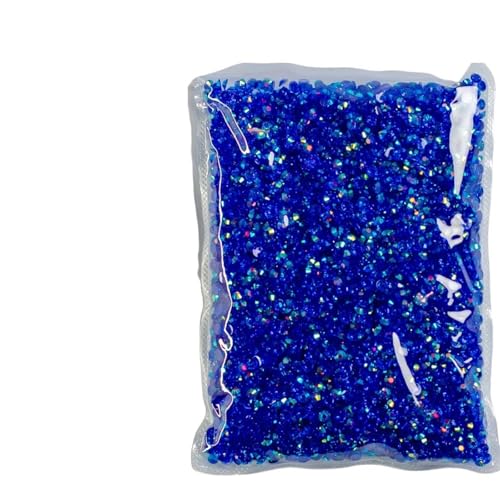 Flat Back Strasssteine Diamante, 2–6 mm Jelly AB-Harz, nicht Hot Fix-Strasssteine, flache Rückseite, Kunststoffkristalle, Strass-Glitzer, große Paketsteine, Diamantkunst(Tm Blue Ab,SS16(4mm)5000pcs) von PXAMORTEL
