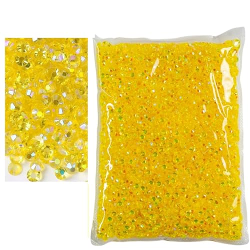 Flat Back Strasssteine Diamante, 2–6 mm Jelly AB-Harz, nicht Hot Fix-Strasssteine, flache Rückseite, Kunststoffkristalle, Strass-Glitzer, große Paketsteine, Diamantkunst(Tm Citrine Ab,SS30(6mm)1000pcs von PXAMORTEL