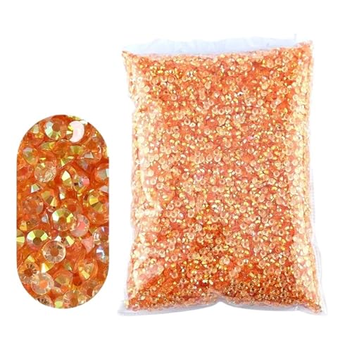 Flat Back Strasssteine Diamante, 2–6 mm Jelly AB-Harz, nicht Hot Fix-Strasssteine, flache Rückseite, Kunststoffkristalle, Strass-Glitzer, große Paketsteine, Diamantkunst(Tm champagne,5mm 3000pcs) von PXAMORTEL