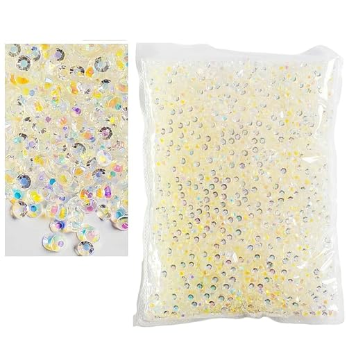 Flat Back Strasssteine Diamante, 2–6 mm Jelly AB-Harz, nicht Hot Fix-Strasssteine, flache Rückseite, Kunststoffkristalle, Strass-Glitzer, große Paketsteine, Diamantkunst(Transparent Ab,SS20(5mm)3000pc von PXAMORTEL