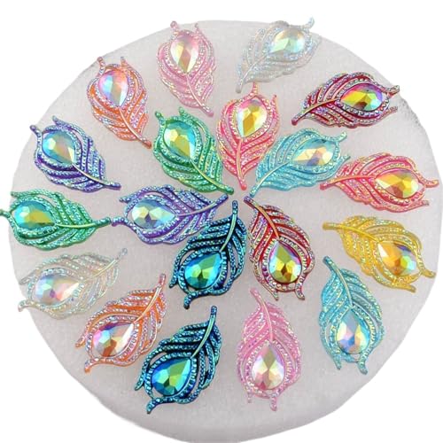 Flat Back Strasssteine Diamante, 20 Stück 20 x 38 mm AB-Farbe Pfauenblatt Harz glänzende Mischung Strass Flatback kein Loch Wohnkultur Handwerk Diamant Kunst Flat Back Strasssteine Diamante, 20 Stück 20 x 38 mm AB-Farbe Pfauenblatt Harz glänzende Mischung Strass Flatback kein Loch Wohnkultur Handwerk Diamant Kunst von PXAMORTEL