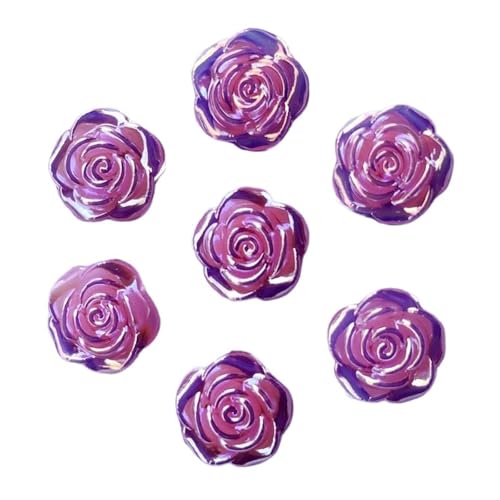 Flat Back Strasssteine Diamante, 200 Stück 12 mm AB Harz süße Rose Blume Flatback Cabochons Stein Hochzeit Knöpfe Handwerk Scrapbook Diamant Kunst(Color 08) von PXAMORTEL