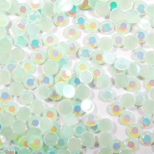Flat Back Strasssteine Diamante, Runder, flacher Boden, AB-Gelee-Bohrer, DIY-Handy, Schönheit, Schmuck, Dekoration, Zubehör, Diamantkunst(Green,3.0mm 20000 pcs) von PXAMORTEL