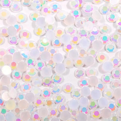 Flat Back Strasssteine Diamante, Runder, flacher Boden, AB-Gelee-Bohrer, DIY-Handy, Schönheit, Schmuck, Dekoration, Zubehör, Diamantkunst(White,3.0mm 20000 pcs) von PXAMORTEL