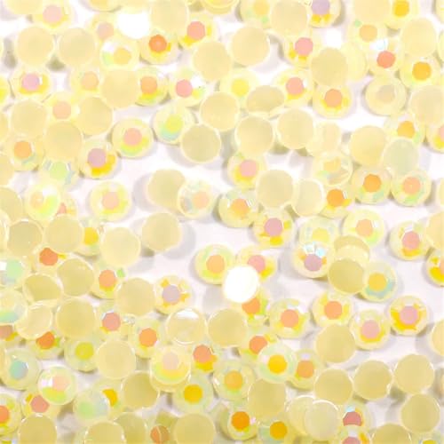 Flat Back Strasssteine Diamante, Runder, flacher Boden, AB-Gelee-Bohrer, DIY-Handy, Schönheit, Schmuck, Dekoration, Zubehör, Diamantkunst(Yellow,3.0mm 20000 pcs) von PXAMORTEL