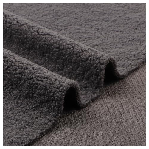 Kunstfell-Sherpa-Fleece-Stoff, Kunstfellstoff Multicolor pro 50x160cm(Dark Grey) von PXAMORTEL