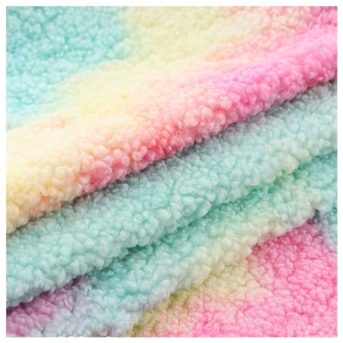 Kunstfell-Sherpa-Fleece-Stoff, Kunstpelzstoff, mehrfarbig, 50 x 160 cm, for Nähen, Basteln, Decken, Überwürfe Kunstfell-Sherpa-Fleece-Stoff, Kunstpelzstoff, mehrfarbig, 50 x 160 cm, for Nähen, Basteln, Decken, Überwürfe von PXAMORTEL