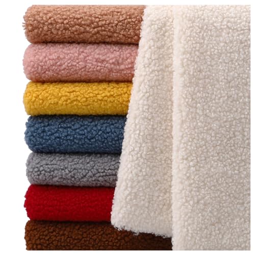 Kunstfell-Sherpa-Fleece-Stoff, Kunstpelzstoff for Spielzeug, Kleidung und Heimdekoration, 50 x 160 cm, mehrfarbig(Light Pink) von PXAMORTEL