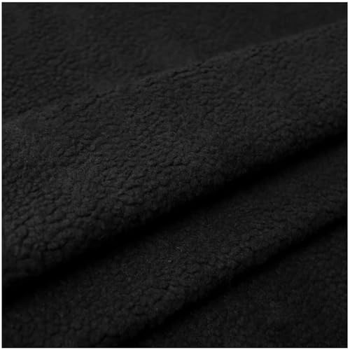 Kunstfell-Sherpa-Fleece-Stoff, Stoff, 160 cm breit, for Selbermachen, Nähen, Basteln, mehrfarbig, mehrere Größen(Black,1.6x0.5m(62''x19'')) von PXAMORTEL