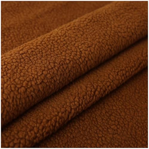 Kunstfell-Sherpa-Fleece-Stoff, Stoff, 160 cm breit, for Selbermachen, Nähen, Basteln, mehrfarbig, mehrere Größen(Caramel,1.6x0.5m(62''x19'')) von PXAMORTEL