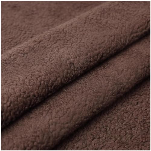 Kunstfell-Sherpa-Fleece-Stoff, Stoff, 160 cm breit, for Selbermachen, Nähen, Basteln, mehrfarbig, mehrere Größen(Coffee,1.6x0.5m(62''x19'')) von PXAMORTEL