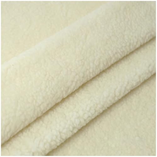 Kunstfell-Sherpa-Fleece-Stoff, Stoff, 160 cm breit, for Selbermachen, Nähen, Basteln, mehrfarbig, mehrere Größen(Cream White,1.6x0.5m(62''x19'')) von PXAMORTEL