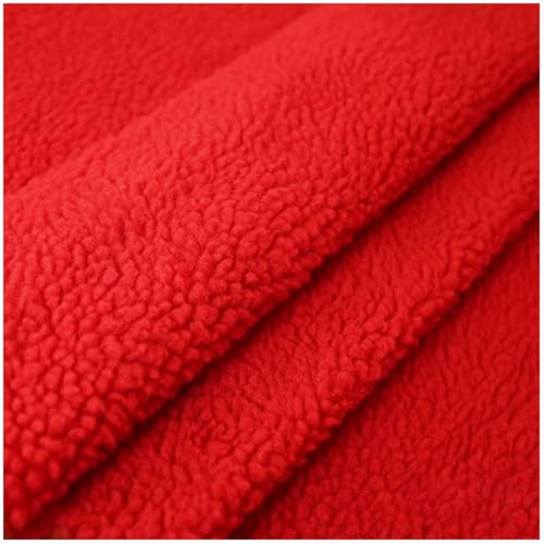 Kunstfell-Sherpa-Fleece-Stoff, Stoff, 160 cm breit, for Selbermachen, Nähen, Basteln, mehrfarbig, mehrere Größen(Red,1.6x1m(62''x39'')) von PXAMORTEL