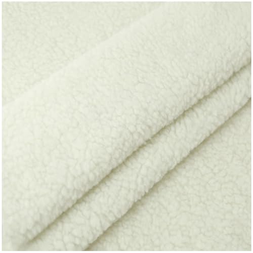 Kunstfell-Sherpa-Fleece-Stoff, Stoff, 160 cm breit, for Selbermachen, Nähen, Basteln, mehrfarbig, mehrere Größen(White,1.6x1m(62''x39'')) von PXAMORTEL
