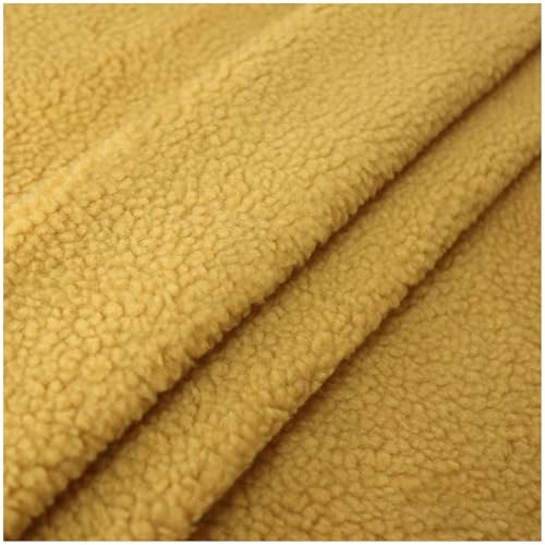 Kunstfell-Sherpa-Fleece-Stoff, Stoff, 160 cm breit, for Selbermachen, Nähen, Basteln, mehrfarbig, mehrere Größen(Yellow,1.6x0.5m(62''x19'')) von PXAMORTEL