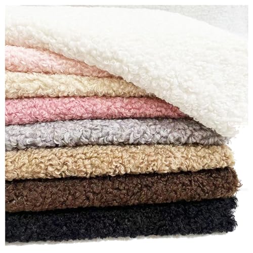 Kunstfell-Sherpa-Fleece-Stoff, Stoff Kunstfell Wolle Polstermaterial Mehrfarbig 160cm Breite(Light Brown) von PXAMORTEL