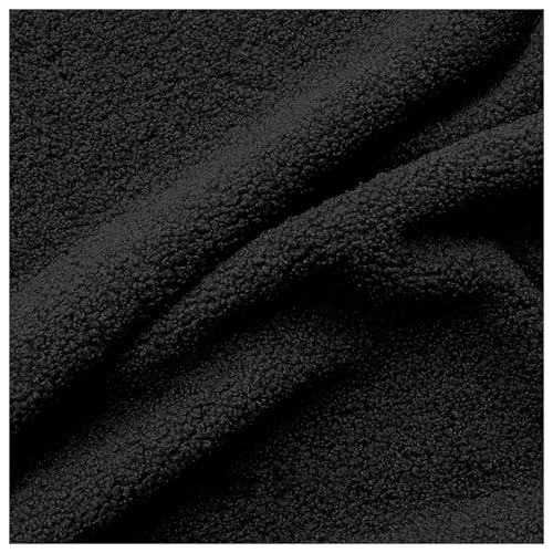 Kunstfell-Sherpa-Fleece-Stoff, Stoff for Selbermachen, Nähen, Polstern, Heimdekoration, Bastelmaterial, mehrfarbig, 50 x 160 cm(Black) von PXAMORTEL