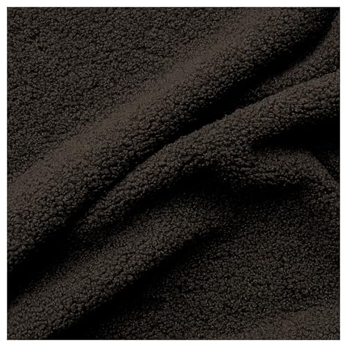 Kunstfell-Sherpa-Fleece-Stoff, Stoff for Selbermachen, Nähen, Polstern, Heimdekoration, Bastelmaterial, mehrfarbig, 50 x 160 cm(Black Brown) von PXAMORTEL
