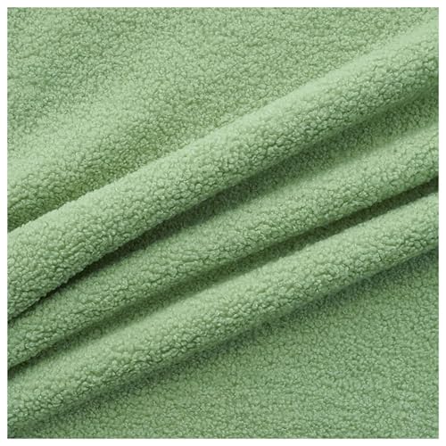 Kunstfell-Sherpa-Fleece-Stoff, Stoff for Selbermachen, Nähen, Polstern, Heimdekoration, Bastelmaterial, mehrfarbig, 50 x 160 cm(Light Green) von PXAMORTEL