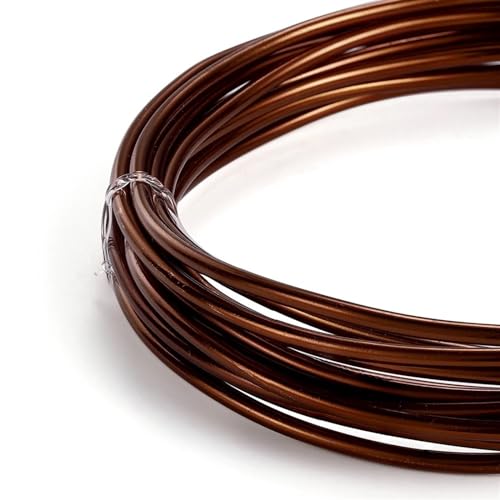 Mehrfarbiger Aluminium-Basteldraht, Runder Aluminiumdraht, vielseitig einsetzbar, lackierter Aluminium-Metalldraht zur Herstellung von DIY-Schmuck, Zubehör for die Fahrradmodellierung(Coffee,2.0mm x 5 Mehrfarbiger Aluminium-Basteldraht, Runder Aluminiumdraht, vielseitig einsetzbar, lackierter Aluminium-Metalldraht zur Herstellung von DIY-Schmuck, Zubehör for die Fahrradmodellierung(Coffee,2.0mm x 5 von PXAMORTEL