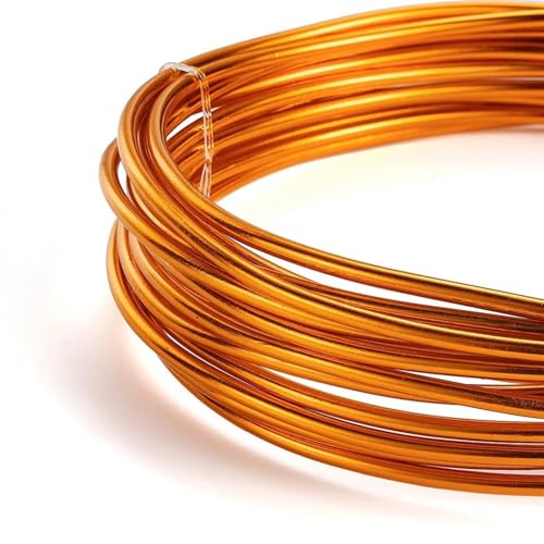 Mehrfarbiger Aluminium-Basteldraht, Runder Aluminiumdraht, vielseitig einsetzbar, lackierter Aluminium-Metalldraht zur Herstellung von DIY-Schmuck, Zubehör for die Fahrradmodellierung(Orange,1.2mm x 1 Mehrfarbiger Aluminium-Basteldraht, Runder Aluminiumdraht, vielseitig einsetzbar, lackierter Aluminium-Metalldraht zur Herstellung von DIY-Schmuck, Zubehör for die Fahrradmodellierung(Orange,1.2mm x 1 von PXAMORTEL