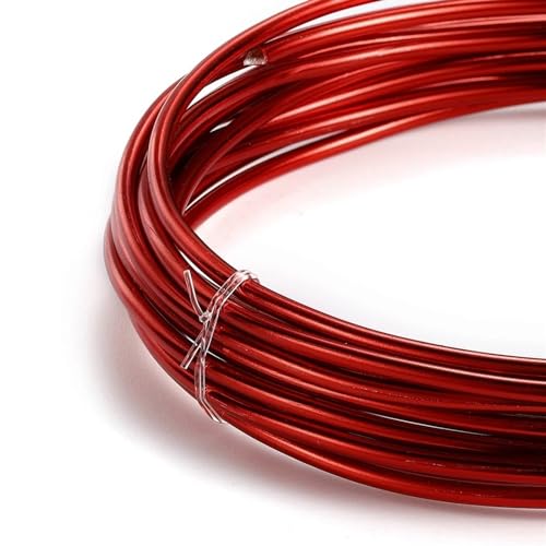 Mehrfarbiger Aluminium-Basteldraht, Runder Aluminiumdraht, vielseitig einsetzbar, lackierter Aluminium-Metalldraht zur Herstellung von DIY-Schmuck, Zubehör for die Fahrradmodellierung(Red,1.5mm x 5Met Mehrfarbiger Aluminium-Basteldraht, Runder Aluminiumdraht, vielseitig einsetzbar, lackierter Aluminium-Metalldraht zur Herstellung von DIY-Schmuck, Zubehör for die Fahrradmodellierung(Red,1.5mm x 5Met von PXAMORTEL