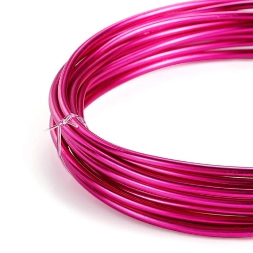 Mehrfarbiger Aluminium-Basteldraht, Runder Aluminiumdraht, vielseitig einsetzbar, lackierter Aluminium-Metalldraht zur Herstellung von DIY-Schmuck, Zubehör for die Fahrradmodellierung(Rose Red,2.0mm x Mehrfarbiger Aluminium-Basteldraht, Runder Aluminiumdraht, vielseitig einsetzbar, lackierter Aluminium-Metalldraht zur Herstellung von DIY-Schmuck, Zubehör for die Fahrradmodellierung(Rose Red,2.0mm x von PXAMORTEL