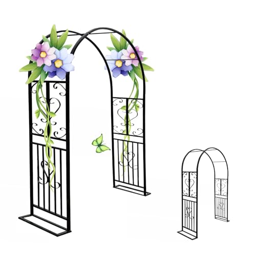Metall-Hochzeitsbogen, Gartenbogenrahmen for Kletterpflanzen, Rasen im Freien, Hinterhof – Hochzeitsbögen(230 * 180cm/90 * 71in) von PXAMORTEL