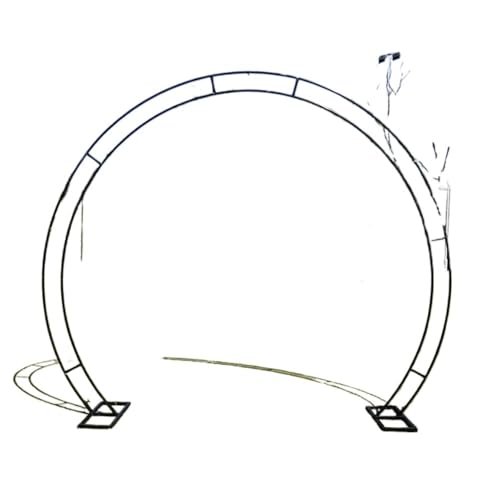 Metall-Hochzeitsbogen, Kreisförmiger Gartenlaubenbogen als Dekoration for Brautpartys(Black,HxW/2.2x2.6m/7.2x8.5ft) von PXAMORTEL