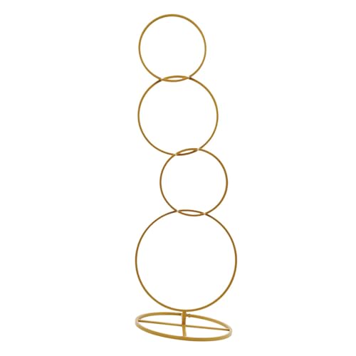 Metall-Hochzeitsbogen, Metall Runder Hochzeitsbogenständer Hoop Hintergrundständer for Hochzeitsfeier(Gold,147cm1Pcs) von PXAMORTEL