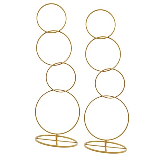 Metall-Hochzeitsbogen, Metall Runder Hochzeitsbogenständer Hoop Hintergrundständer for Hochzeitsfeier(Gold,147cm2pcs) von PXAMORTEL