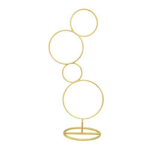 Metall-Hochzeitsbogen, Metall Runder Hochzeitsbogenständer Hoop Hintergrundständer for Hochzeitsfeier(Gold,85cm1pcs) von PXAMORTEL