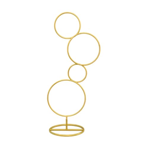 Metall-Hochzeitsbogen, Metall Runder Hochzeitsbogenständer Hoop Hintergrundständer for Hochzeitsfeier(Gold,90cm1Pcs) von PXAMORTEL