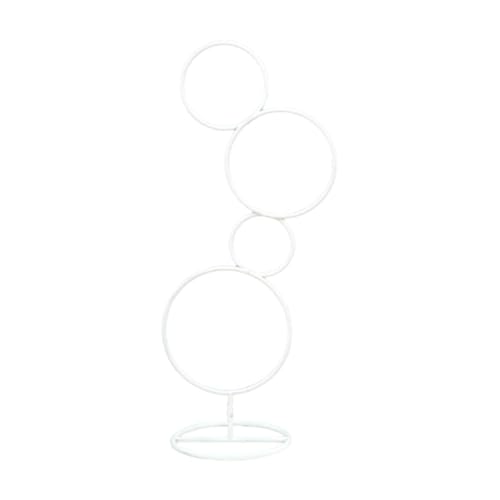 Metall-Hochzeitsbogen, Metall Runder Hochzeitsbogenständer Hoop Hintergrundständer for Hochzeitsfeier(White,90cm1Pcs) von PXAMORTEL