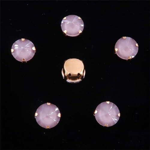 Nähen auf Strass Glaskristalle, Rivoli Runde Form Gold Jelly Candy AB Farbe Nähen auf Strass-Perlen(8mm 50pcs A13 Lt Topaz) von PXAMORTEL