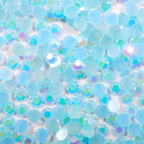 PXAMORTEL Flat Back Strasssteine Diamante, Runder, Flacher Boden, AB-Gelee-Bohrer, DIY-Handy, Schönheit, Schmuck, Dekoration, Zubehör, Diamantkunst(Lake Blue,1.5mm 50000 pcs) von PXAMORTEL