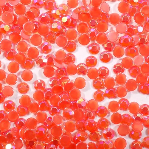 PXAMORTEL Flat Back Strasssteine Diamante, Runder, Flacher Boden, AB-Gelee-Bohrer, DIY-Handy, Schönheit, Schmuck, Dekoration, Zubehör, Diamantkunst(Red,5mm 10000 pcs) von PXAMORTEL