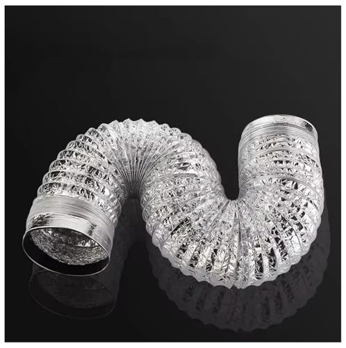 PXAMORTEL Flexibler Aluminiumschlauch, Flexibler Kanalschlauch aus Aluminiumfolie mit Klemme for Belüftungssysteme in Mehreren Größen(2m,150mm) von PXAMORTEL