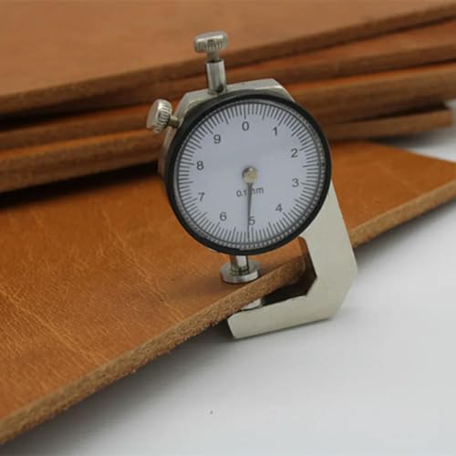 PXAMORTEL Lederstoff 5 mm dicker Echtlederstoff, Vintage-Rindsleder, pflanzlich gegerbtes Leder, for Basteln, echtes Rindsleder, braun, vollnarbig, Stückstreifen(10x10cm) von PXAMORTEL